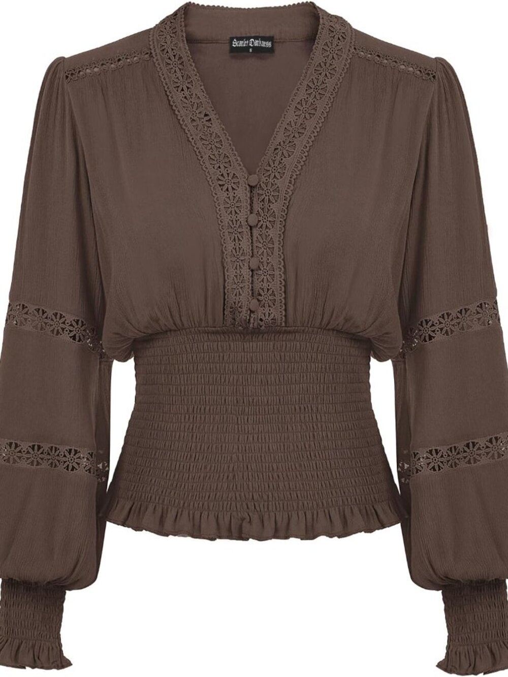 Renaissance Shirt Women Long Sleeve V Neck Peasant Tops